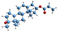 3D image of Methandriol propionate skeletal formula Royalty Free Stock Photo