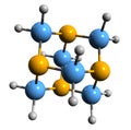 3D image of methenamine skeletal formula