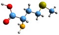 3D image of Methionine skeletal formula Royalty Free Stock Photo