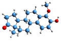 3D image of Methoxyestradiol skeletal formula