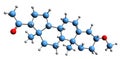 3D image of Methoxypregnenolone skeletal formula