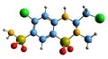 3D image of Methyclothiazide skeletal formula