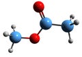 3D image of Methyl acetate skeletal formula