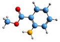 3D image of Methyl anthranilate skeletal formula