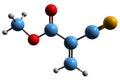 3D image of Methyl cyanoacrylate skeletal formula