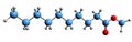 3D image of Methyl decanoate skeletal formula