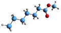 3D image of Methyl heptanoate skeletal formula