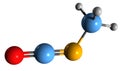 3D image of Methyl isocyanate skeletal formula