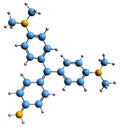 3D image of Methyl violet skeletal formula