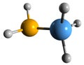3D image of Methylamine skeletal formula Royalty Free Stock Photo