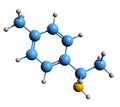 3D image of 4-Methylamphetamine skeletal formula Royalty Free Stock Photo