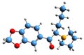 3D image of Methylenedioxypyrovalerone skeletal formula