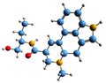 3D image of Methylergometrine skeletal formula Royalty Free Stock Photo