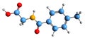 3D image of Methylhippuric acid skeletal formula