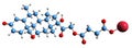 3D image of Methylprednisolone sodium succinate skeletal formula