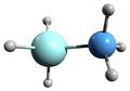 3D image of Methylsilane skeletal formula Royalty Free Stock Photo
