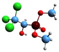 3D image of Metrifonate skeletal formula Royalty Free Stock Photo