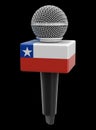Microphone with Chilean flag. Image with clipping path Royalty Free Stock Photo