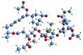 3D image of Miocamycin skeletal formula