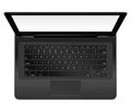 3D image of modern laptop with blank screen isolated on transparent background