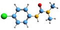3D image of Monuron skeletal formula
