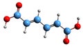 3D image of Muconic acid skeletal formula