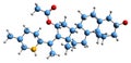 3D image of Muldamine skeletal formula Royalty Free Stock Photo