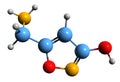 3D image of muscimol skeletal formula
