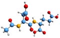 3D image of N-Acetylaspartylglutamic acid skeletal formula