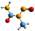 3D image of N-Nitroso-N-methylurea skeletal formula