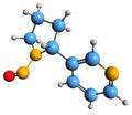 3D image of N-Nitrosonornicotine skeletal formula Royalty Free Stock Photo