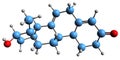 3D image of Nandrolone skeletal formula