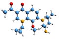 3D image of Nemonoxacin skeletal formula Royalty Free Stock Photo