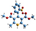 3D image of Nifedipine skeletal formula