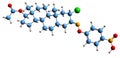 3D image of Nisterime acetate skeletal formula