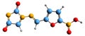 3D image of Nitrofurantoin skeletal formula