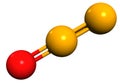 3D image of Nitrous oxide skeletal formula Royalty Free Stock Photo