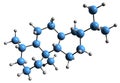 3D image of Norabietane skeletal formula Royalty Free Stock Photo