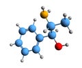 3D image of norephedrine skeletal formula Royalty Free Stock Photo