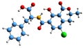 3D image of ochratoxin A skeletal formula Royalty Free Stock Photo