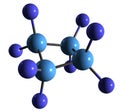 3D image of Octafluorocyclobutane skeletal formula