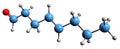 3D image of Octanal skeletal formula