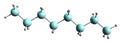 3D image of Octasilane skeletal formula Royalty Free Stock Photo