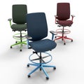 3D image office working chair 4