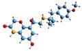 3D image of Olodaterol skeletal formula Royalty Free Stock Photo