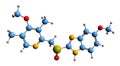 3D image of Omeprazole skeletal formula