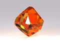 3D image of Orange Citrine - Clear Crystal on White Background