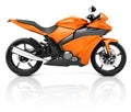 3D Image of an Orange Modern Motorbike