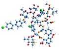 3D image of Oritavancin skeletal formula Royalty Free Stock Photo