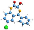 3D image of Oxazepam skeletal formula